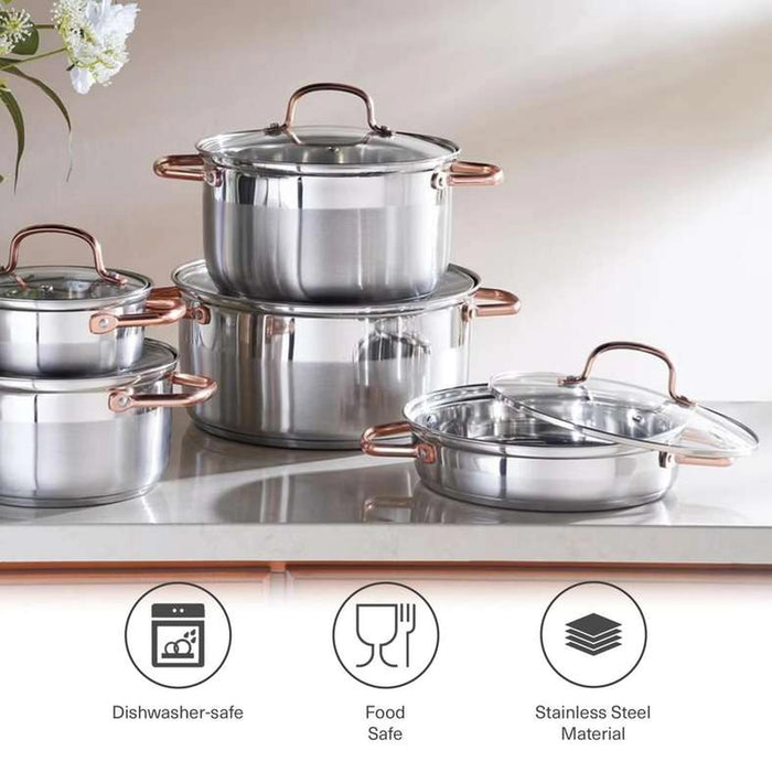 Wildan 10-Piece Stainless Steel Cookware Set -Chrome