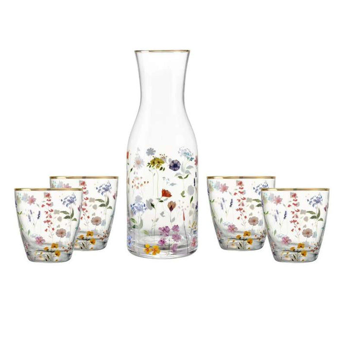 Wildflower 5-Piece Carafe Set 1L -Clear