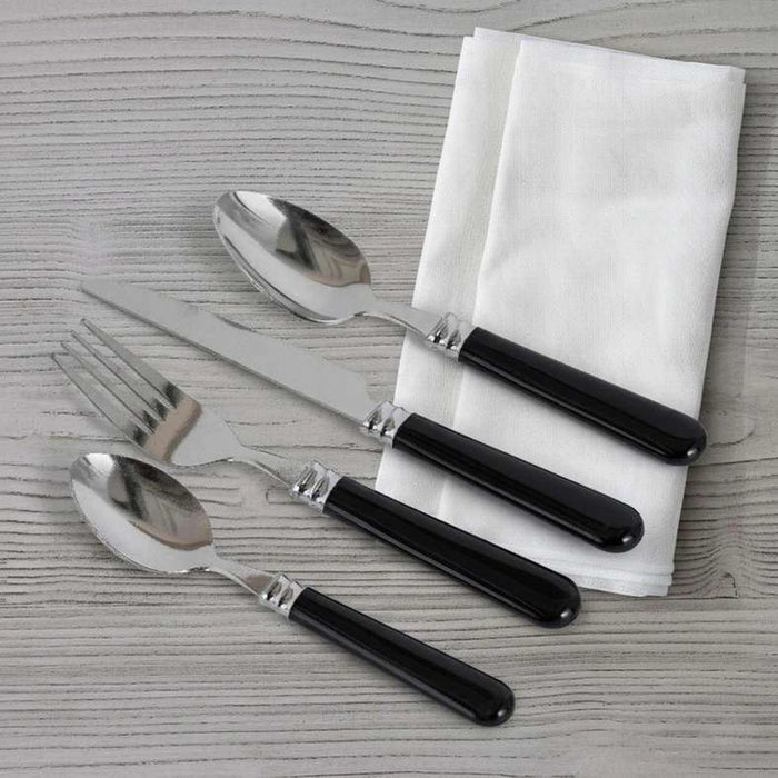 Wilko 16-Piece Cutlery Set -Chrome & Black
