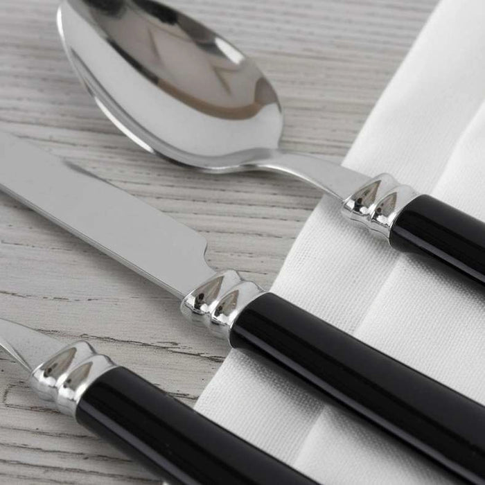 Wilko 16-Piece Cutlery Set -Chrome & Black