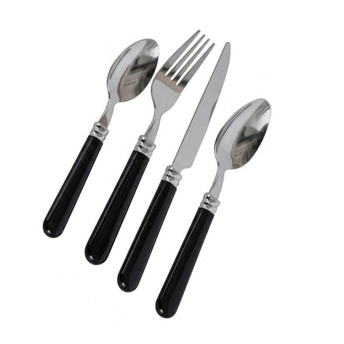Wilko 16-Piece Cutlery Set -Chrome & Black