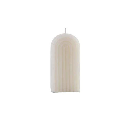 Willa White Ribbed Arch Shaped Deco Candle 190gm - 8Hrs Pan Home