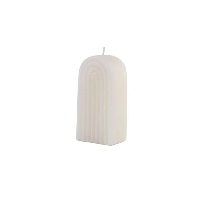 Willa White Ribbed Arch Shaped Deco Candle 190gm - 8Hrs Pan Home