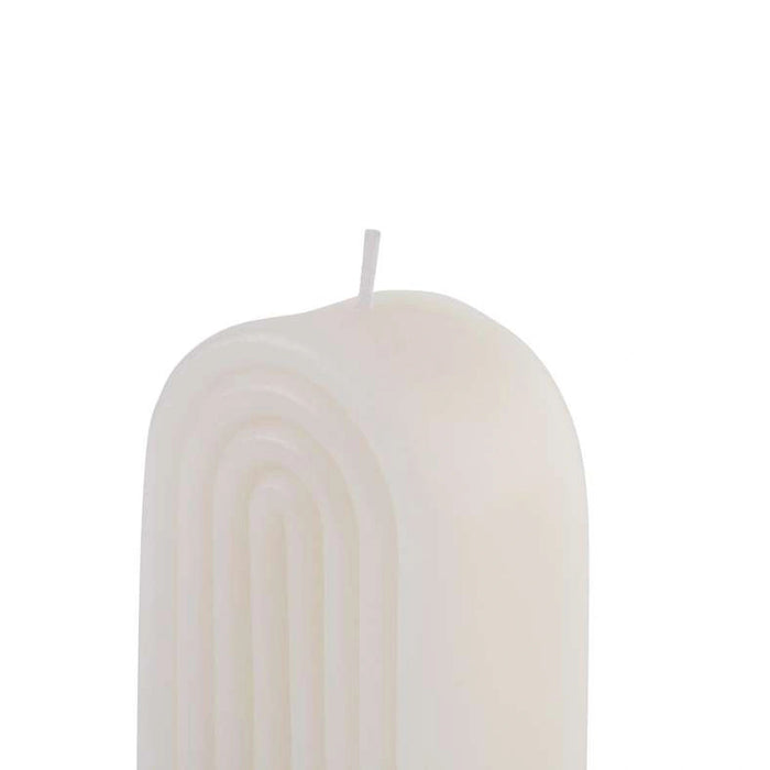 Willa White Ribbed Arch Shaped Deco Candle 190gm - 8Hrs Pan Home