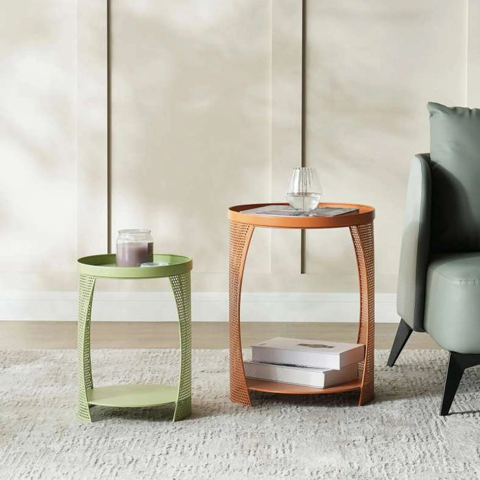 Willy End Table Set Of 2 Metal - Yellow & Green