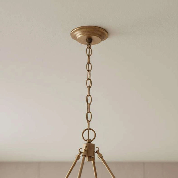 Wimbell 14-Light E14 Corn Leaf Rope Chandelier 92X116Cm - Natural/Brass