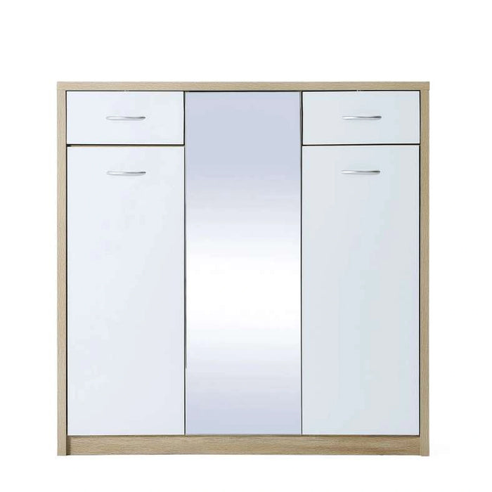 Winado Shoe Rack 21 Pairs With Mirror - White Natural