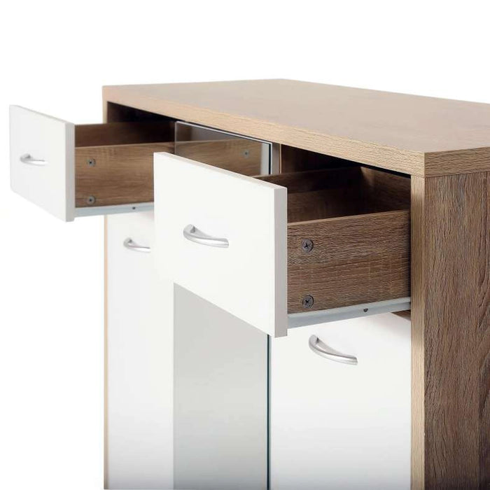 Winado Shoe Rack 21 Pairs With Mirror - White Natural