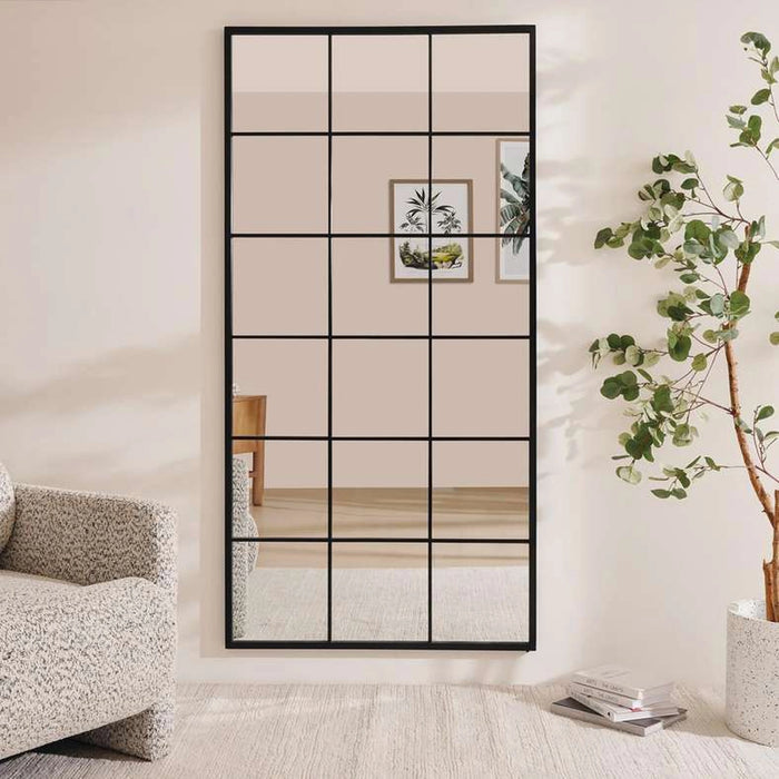 Windsor Floor Mirror 90X180Cm-Matt Black