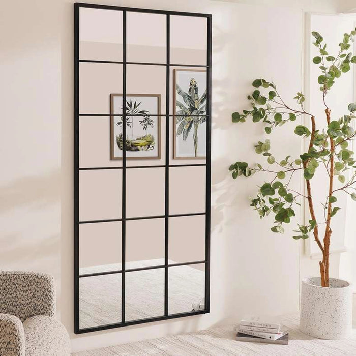 Windsor Floor Mirror 90X180Cm-Matt Black