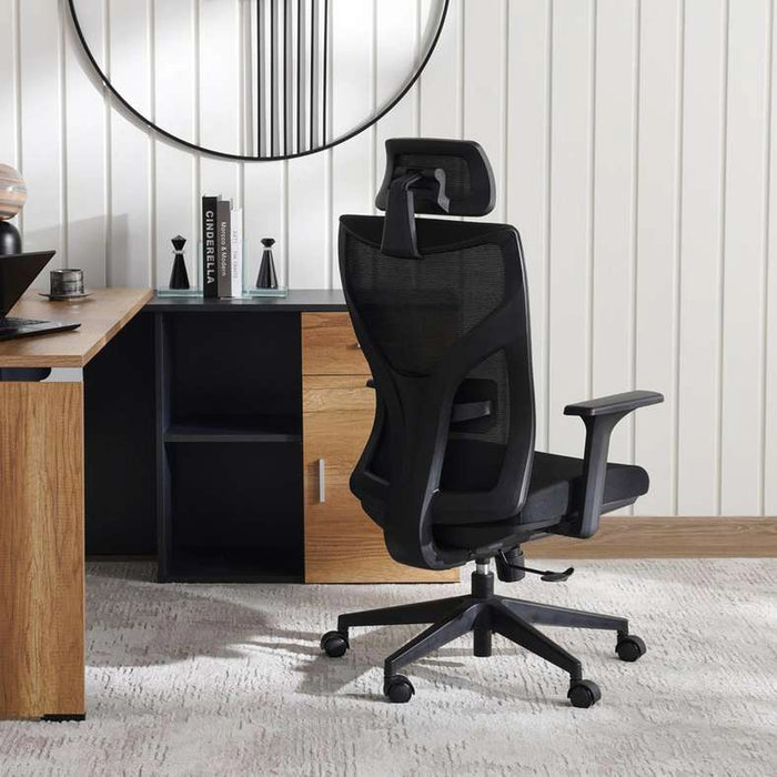 Winger Office High Back Chair Mesh And Fabric-Black