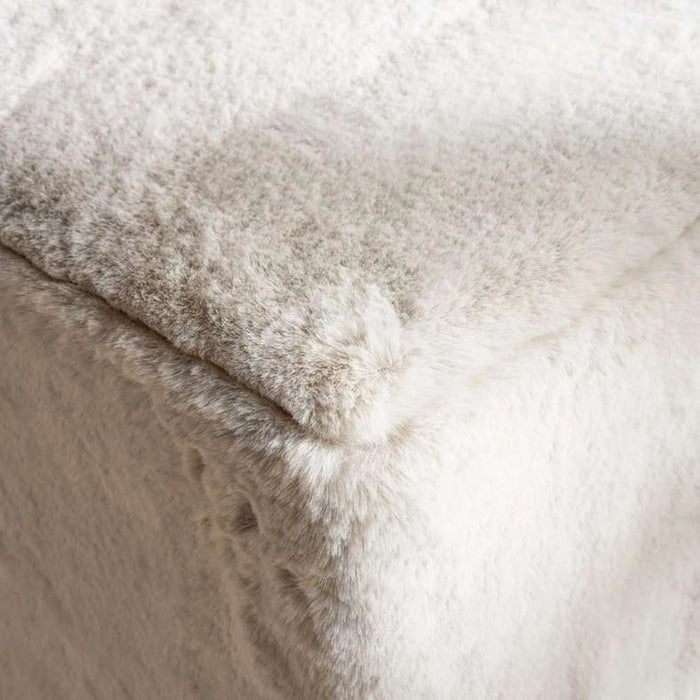 Winston Supersoft Fur Pouf 37X37X43Cm - Frost Grey