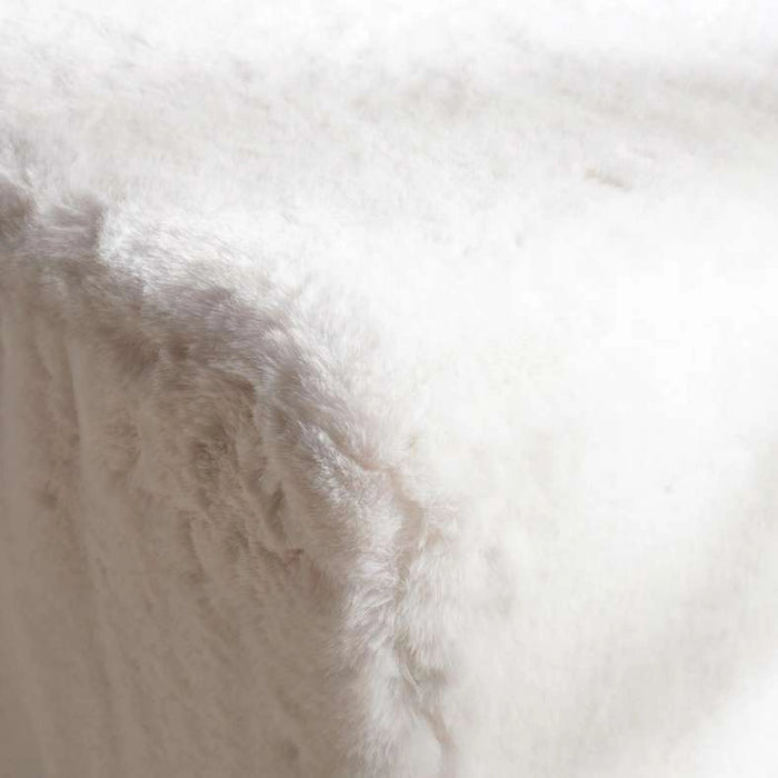 Winston Supersoft Fur Pouf 37X37X43Cm - Stone White
