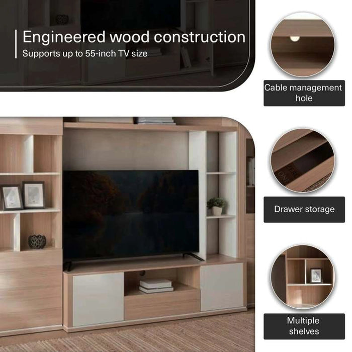Woodland Entertainment Unit Up To 55 Inches - Natural