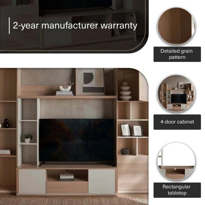 Woodland Entertainment Unit Up To 55 Inches - Natural