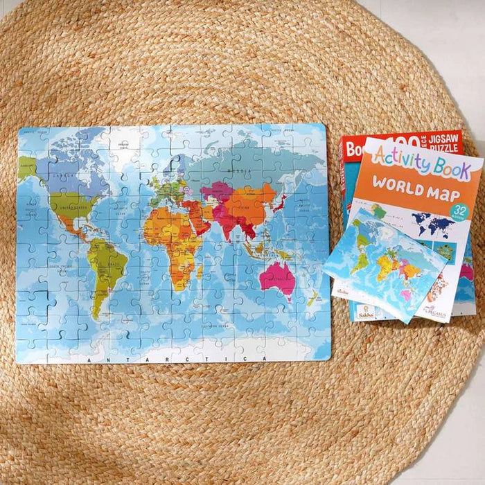 World Book And 100 Piece Jigsaw Puzzle 27.5X19X4.5Cm - Multi
