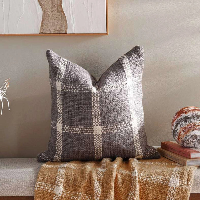 Woven Dreams Miami Chunky Plaid Cushion Cover 50X50 Cm -Anthracite