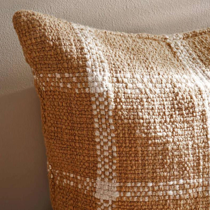 Woven Dreams Miami Chunky Plaid Cushion Cover 50X50Cm -Ochre