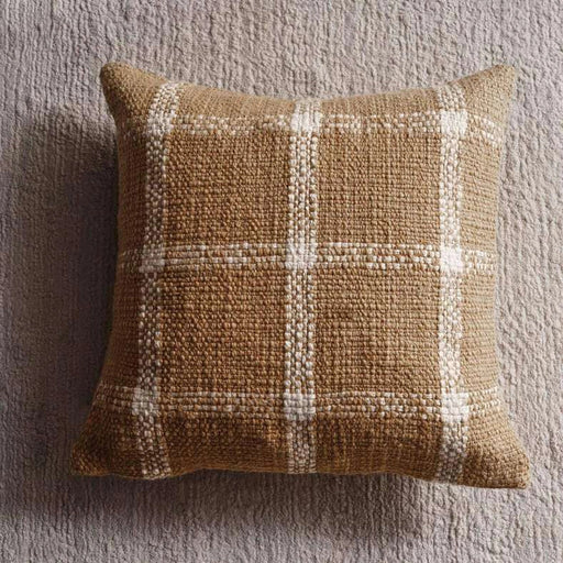 Woven Dreams Miami Chunky Plaid Cushion Cover 50X50Cm -Ochre PAN HOME