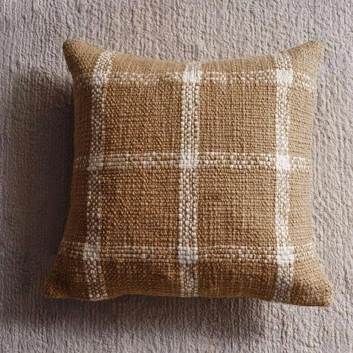 Woven Dreams Miami Chunky Plaid Cushion Cover 50X50Cm -Ochre