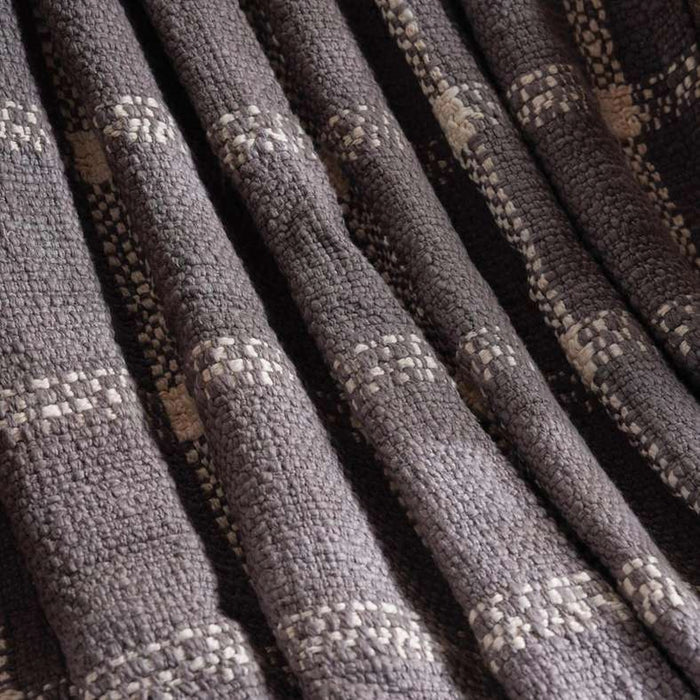 Woven Dreams Miami Chunky Plaid Soft Throw With Fringes- 130X170Cm -Anthracite