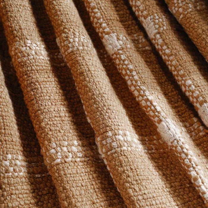 Woven Dreams Miami Chunky Plaid Soft Throw With Fringes- 130X170Cm -Ochre