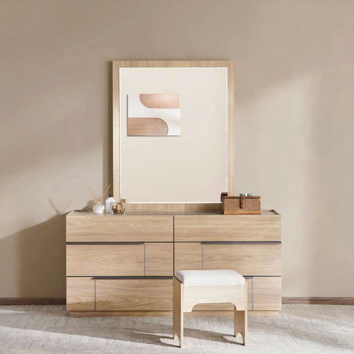 Wrenley 6 Drawers Dresser With Mirror And Stool