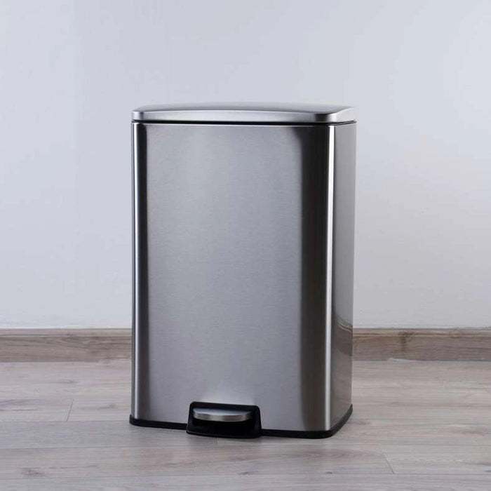 Wulfric 50L Pedal Bin 63Cm - Chrome Pan Home