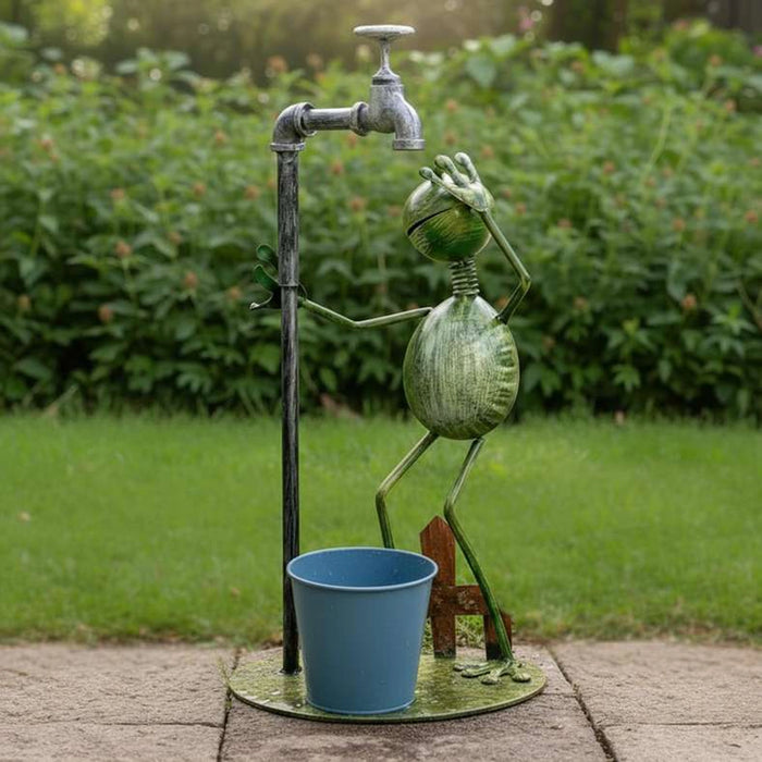 Xena Metal Frog With Pot 24.8X20.3X50.8Cm - Green