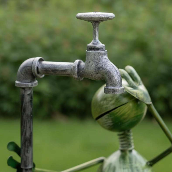 Xena Metal Frog With Pot 24.8X20.3X50.8Cm - Green