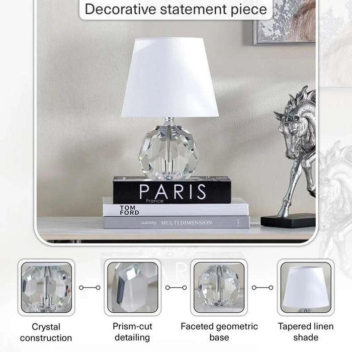 Yager E27 Crystal Table Lamp 20X30.5Cm - Clear