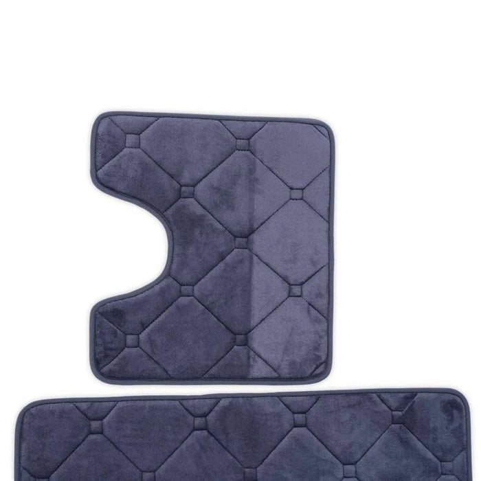 Yale 2 Piece Set Bathmat & -Grey Pan Home