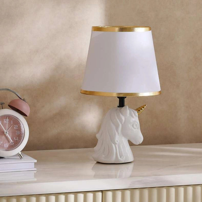 Yankee E14 Horse Ceramic Table Lamp 18X28.5Cm - White