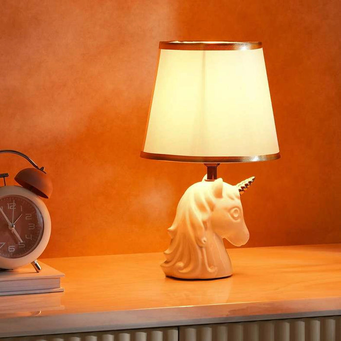 Yankee E14 Horse Ceramic Table Lamp 18X28.5Cm - White