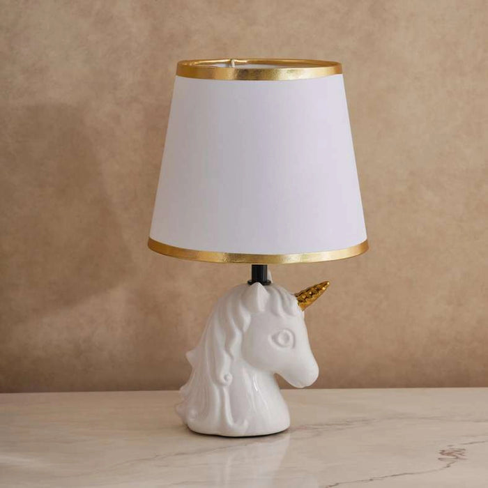 Yankee E14 Horse Ceramic Table Lamp 18X28.5Cm - White