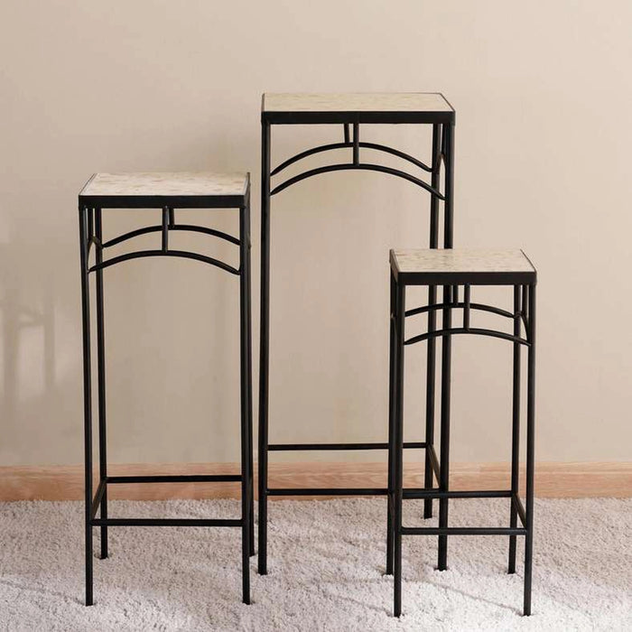 York 3 Pc Set Square Planter Stand 28X28X70Cm, 23X23X60Cm, 18X18X50Cm - Natural