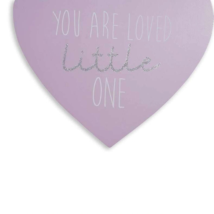 You Are Loved Little One Heart Decor 17.8X16.5X0.9Cm Pink