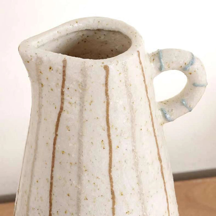 Yua Stoneware Linear Vase 13X13X24.5Cm - White
