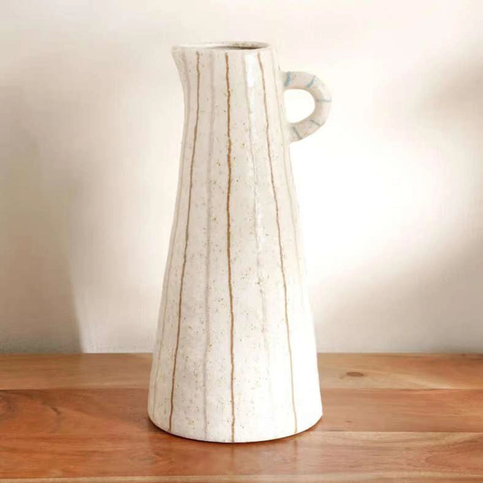 Yua Stoneware Linear Vase 14.5X14X30.5Cm - White