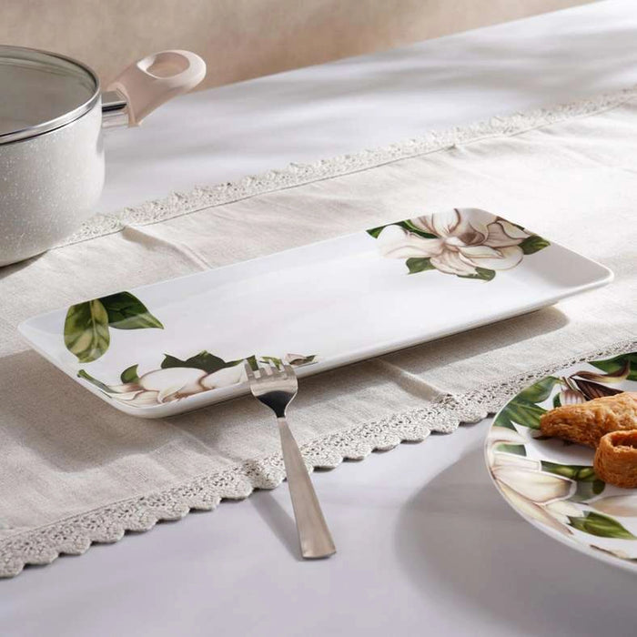 Yulania New Bone China Platter 33X2.5Cm -White