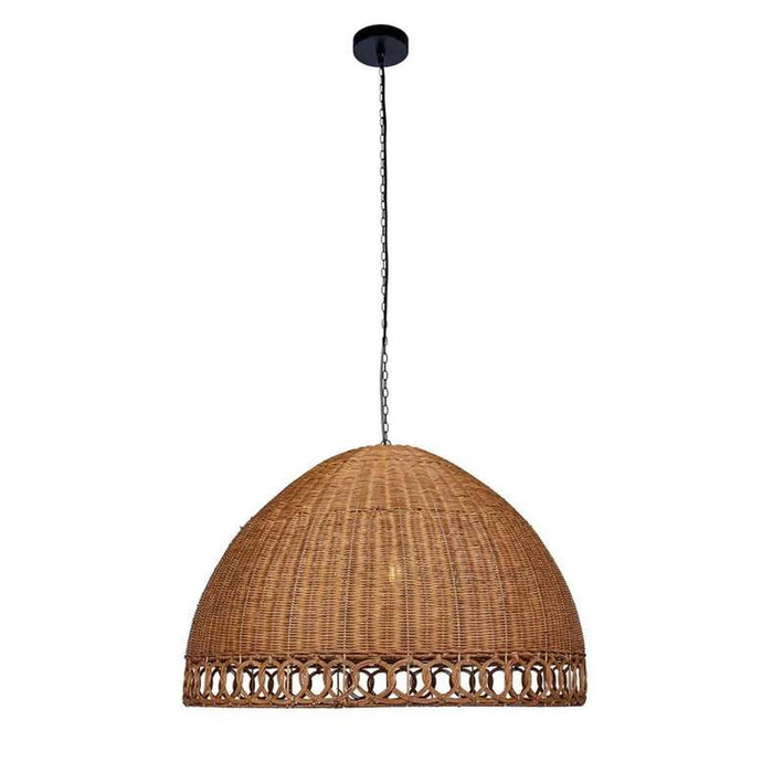 Yulo E27 Rattan Pendant Lamp 57X36Cm - L. Brown