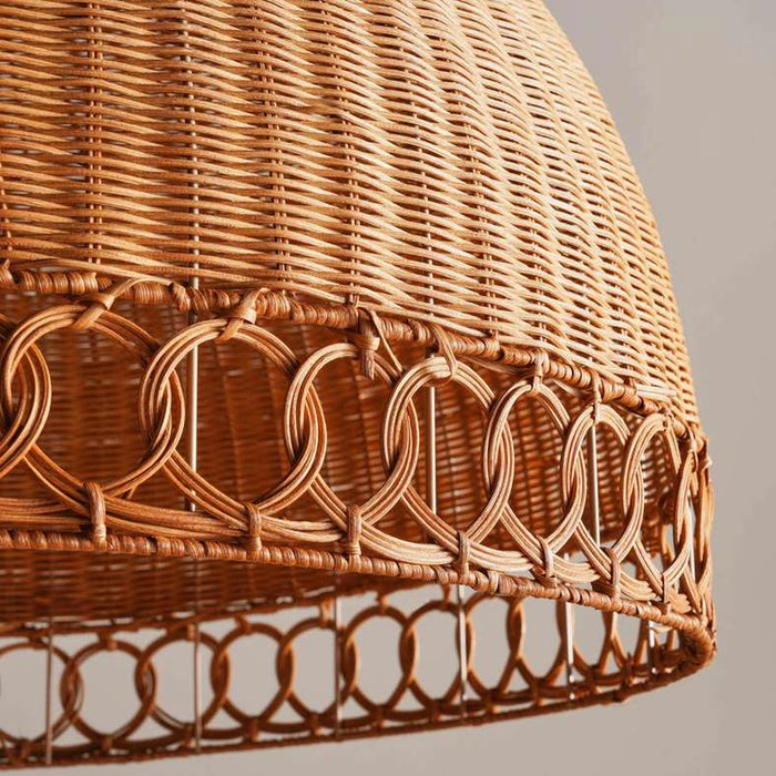 Yulo E27 Rattan Pendant Lamp 80X52Cm - L. Brown