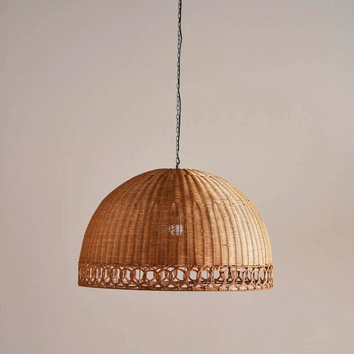 Yulo E27 Rattan Pendant Lamp 80X52Cm - L. Brown