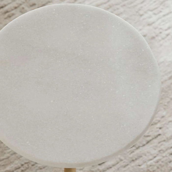 Yura Accent Table Marble - White & Gold