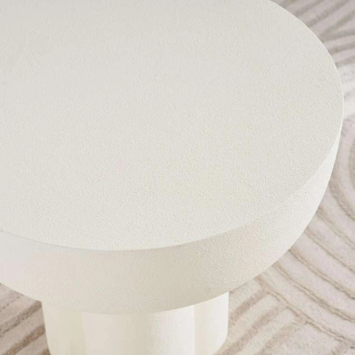 Yureka Round End Table - Off White