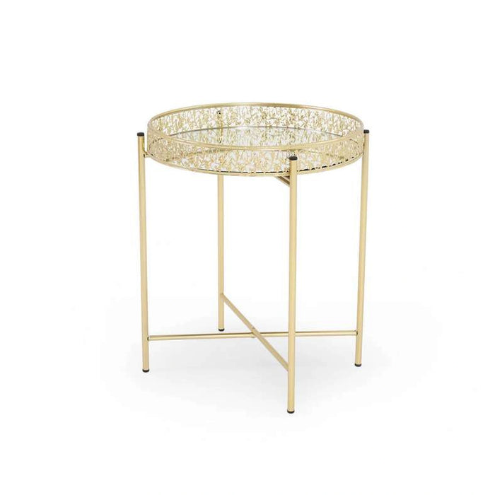 Zabihi Accent Table Mirror Round - Gold