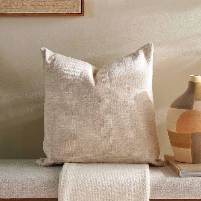 Zaid Embroidered Down Alternative Filled Cushion 50X50Cm - Natural