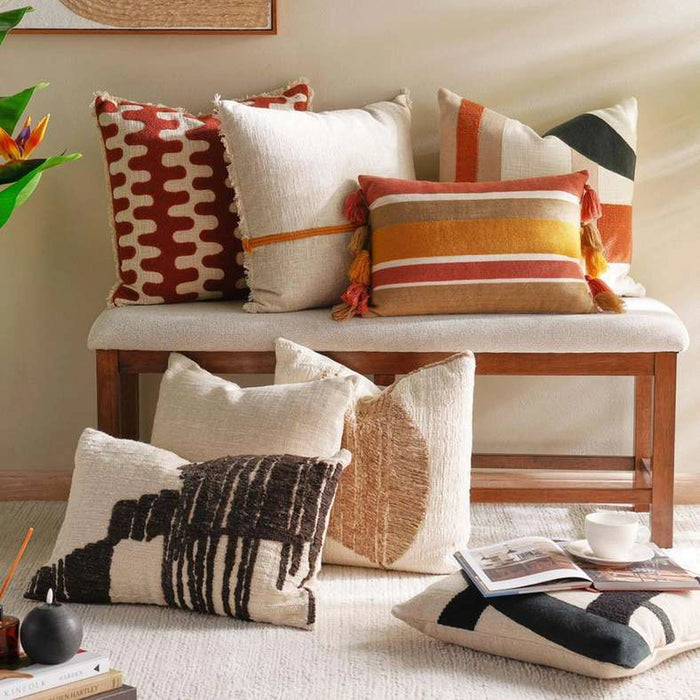 Zaid Embroidered Down Alternative Filled Cushion 50X50Cm - Natural