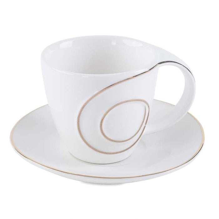 Zamora 12- Piece Tea Cup Saucer 140Ml - White