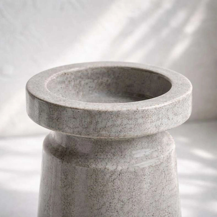 Zanzibar Terracotta Highgloss Candle Holder 12.7X12.7X20.32Cm - Grey